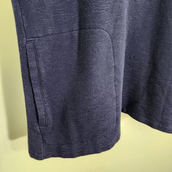 Chicos Tunic Top Womens Size 2 Large Cozisoft V Neck Pocket 3/4 Sleeve Blue Knit - Picture 6 of 12